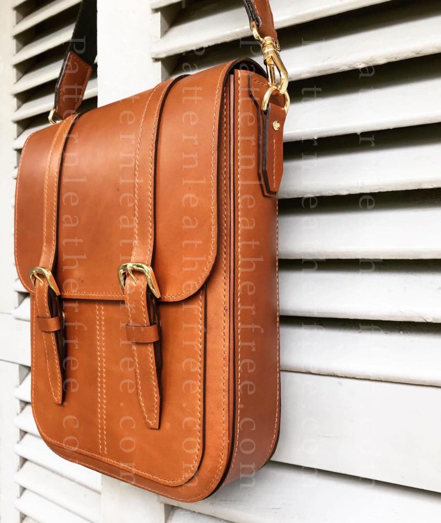 Pattern Leather Messenger Bag - Download PDF